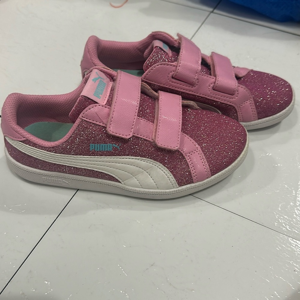 Pink Sparkle Puma Sneakers. Size 1.5